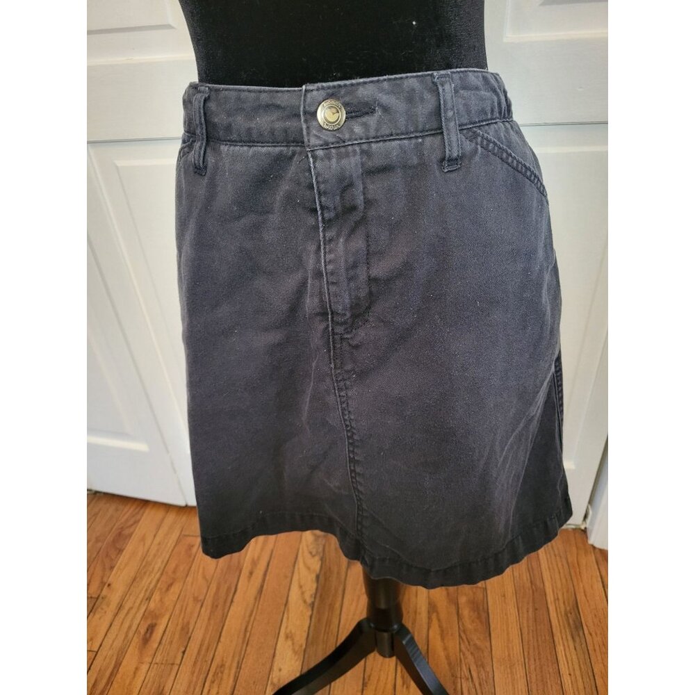Woman Within Black Cotton Twill Skort 12W Preppy Minimal Old Money Golf Tennis